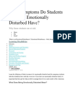 What Symptoms Do Students Who Are Emotionally Disturbed Have