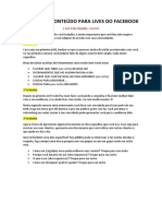 2 Meses de Conteúdo para Lives Do Facebook