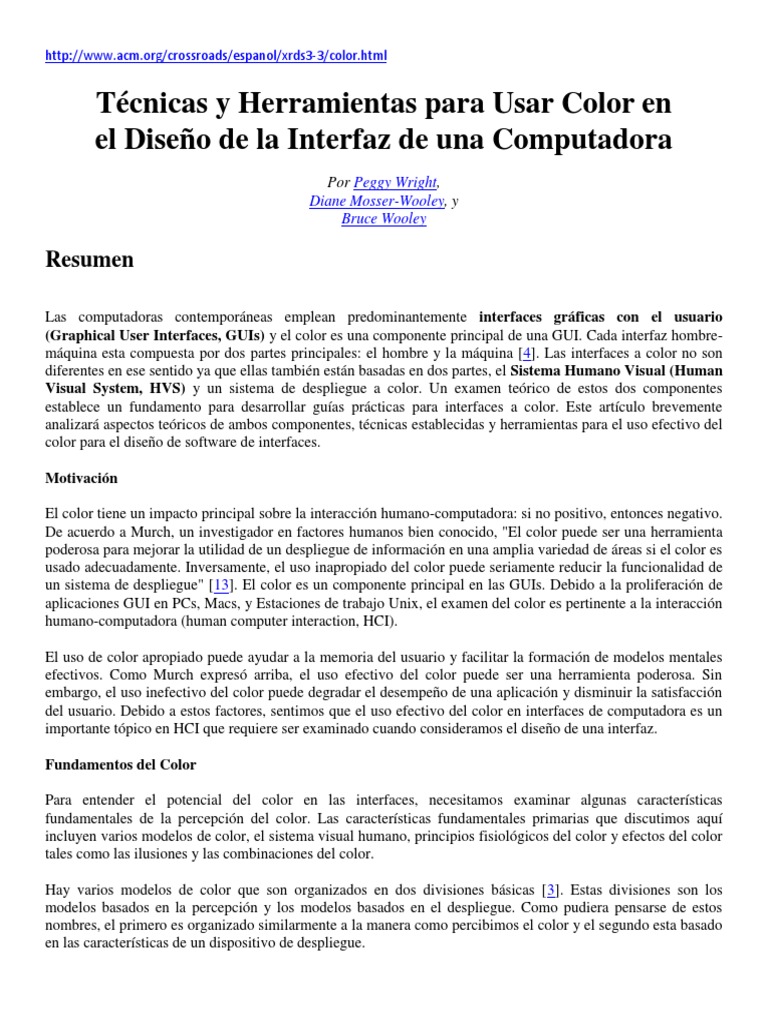 Técnicas y Herramientas para Usar Color | PDF | Color | Interfaces ...