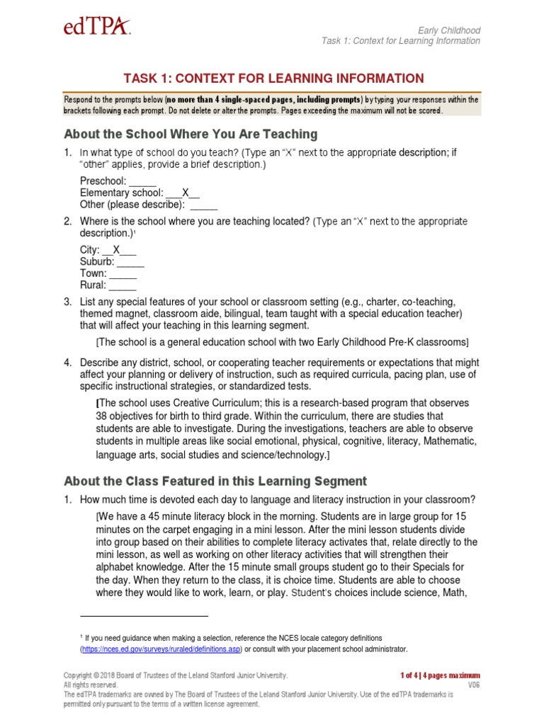 Part A Context For Learning Information | PDF | Individualized ...
