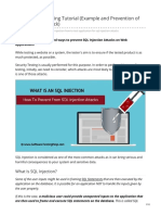 SQL Injection Testing Tutorial Example and Prevention of SQL Injection Attack