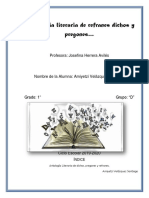 Antología Literaria de Refranes Dichos y Pregones