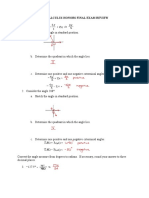 PreCal Honors Final Exam Review 2014 Answers