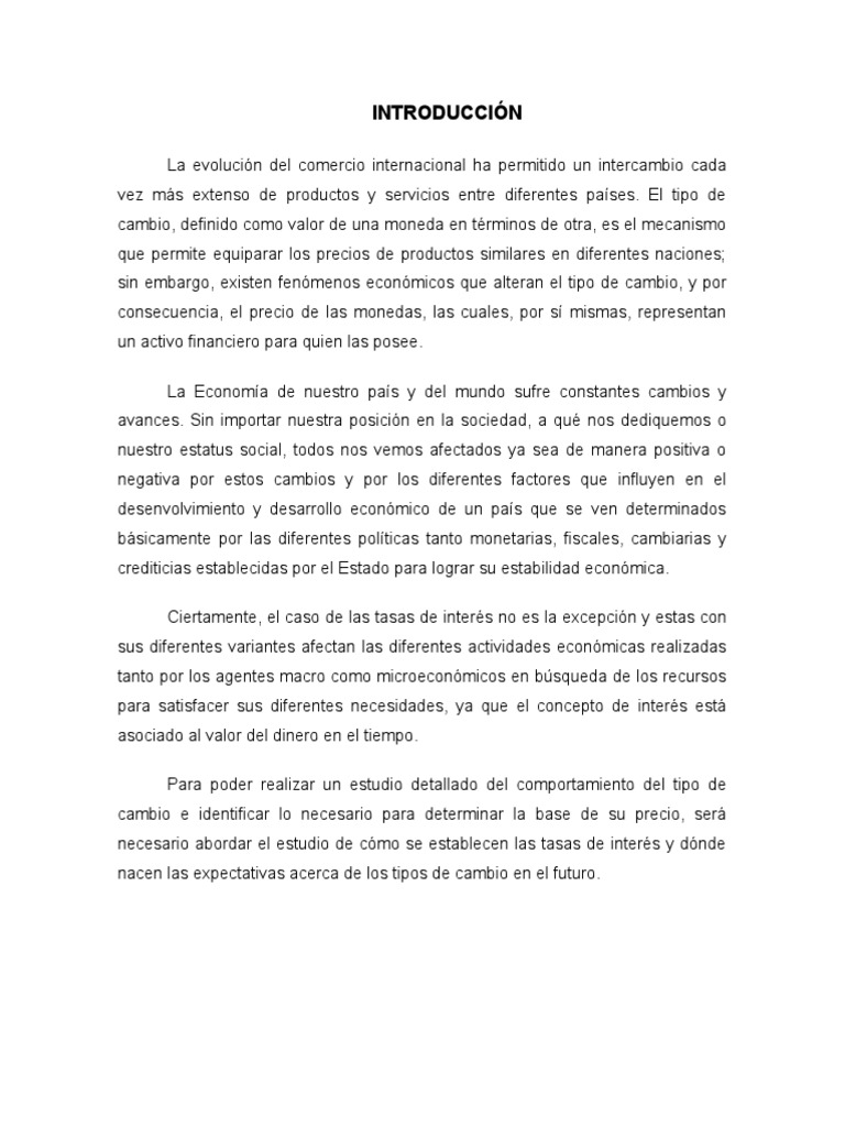 Impacto de la Tasa de Interés en Economía | PDF | Tipo de cambio ...