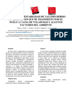 Estudio de Inestabilidad de Taludes Debido A Vibraciones Que Se Transmiten Por El Suelo A Causa de Voladuras y Algunos Factores Del Ambiente