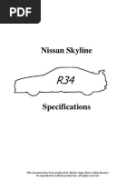 Nissan Skyline R34 Specifications