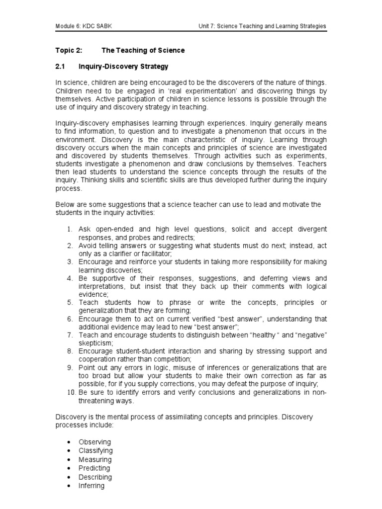 Inquiry-Discovery in Science Teaching | PDF | Experiment | Science