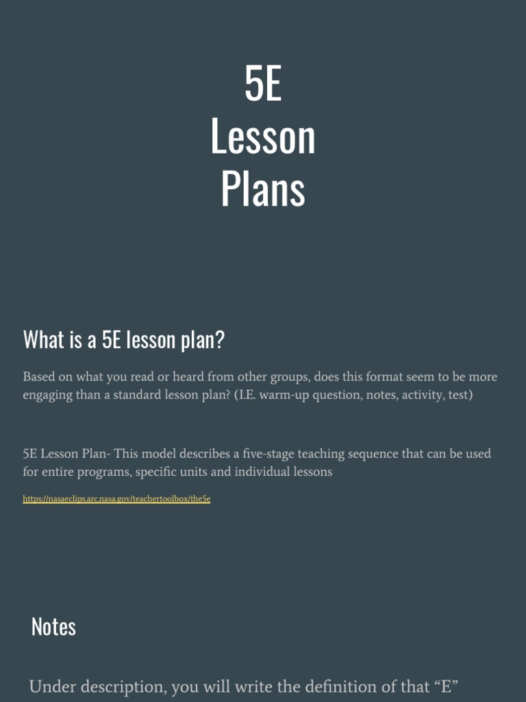 5E Lesson Plan Overview and Examples | PDF | Lesson Plan | Communication