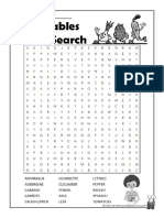 Vegetables Word Search