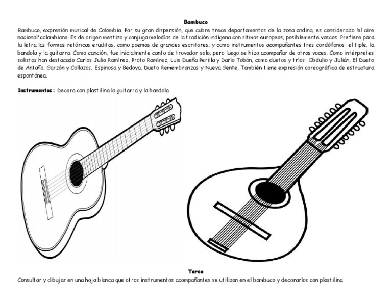 Instrumentos del Bambuco para Dibujar | PDF