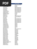 Adanced Excel Functions List