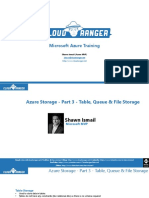 Azure Storage Tables, Queues and Files