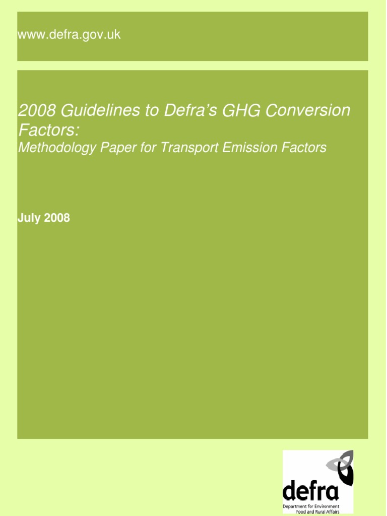 2008 Guidelines To Defra's GHG Conversion Factors Methodology Paper