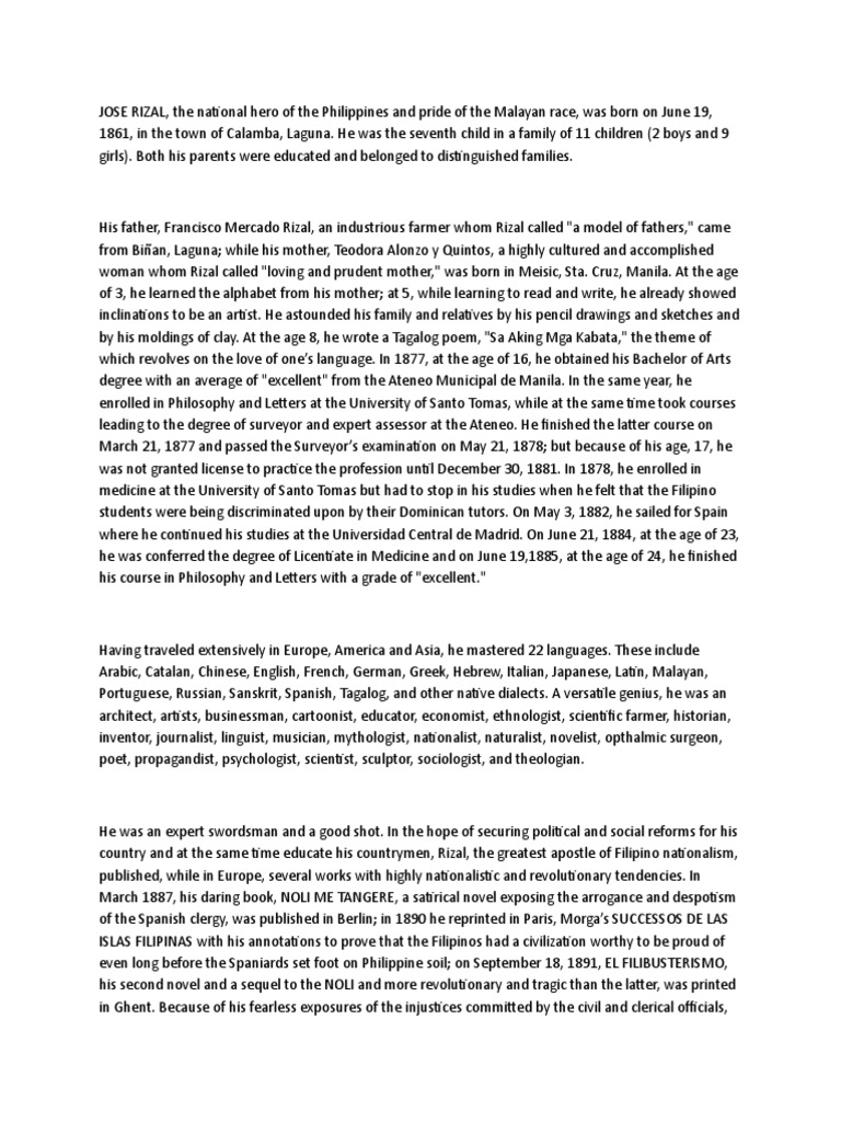 JOSE RIZAL, the-WPS Office | PDF | Social Science | History