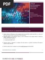 Linear Programming Problem: Sensitivity Analysis