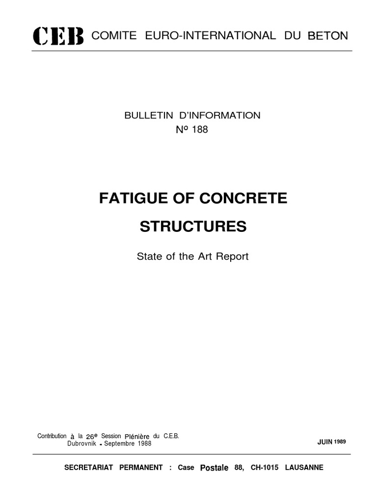 Fatigue of Concrete Structures Report | PDF | Technology & Engineering