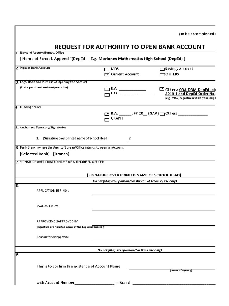 Authority to Open School Bank Account | PDF | Finance & Money Management