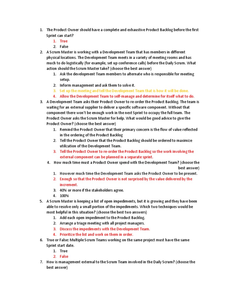 PSPO-I Exam Fragen