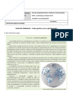 Ficha de Trabalho - Todos Ganham Com A Globalização