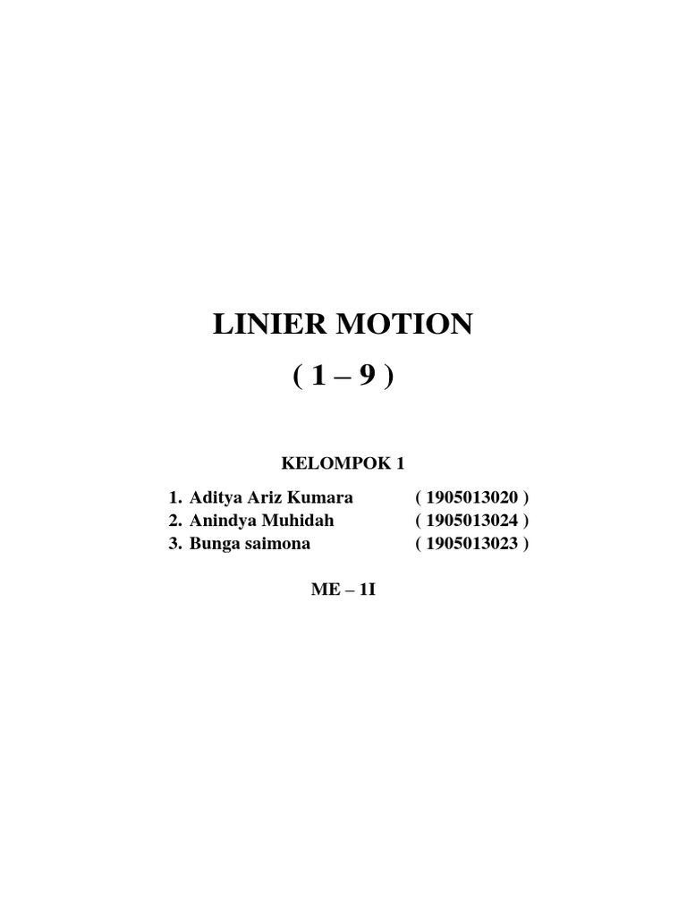 Linear Motion Problems Calculating Distance, Velocity, and Acceleration for Objects in Linear