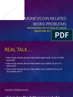 Money & Coin Word Problems Solved with Linear Equations