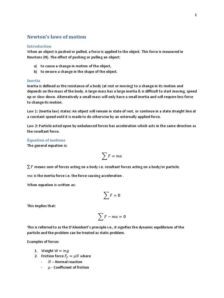 Newtons Equations Of Motion Rotation Around A Fixed Axis Torque