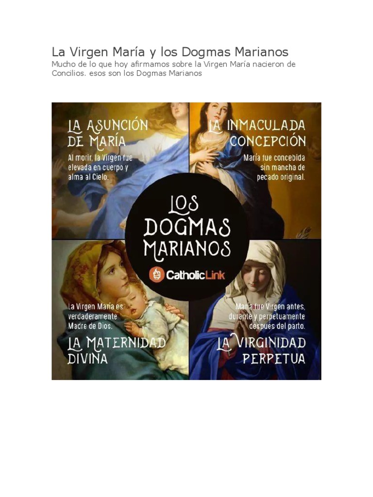 La Virgen María y Los Dogmas Marianos | PDF