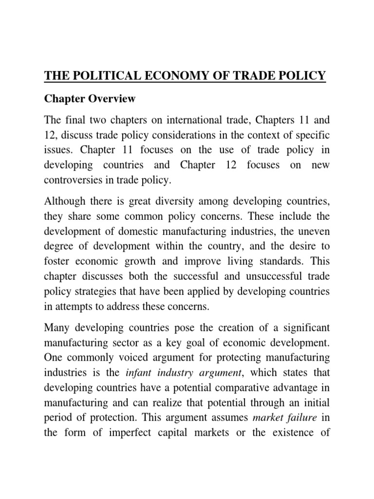 Trade Policy in Developing Nations | PDF | Economic Development ...