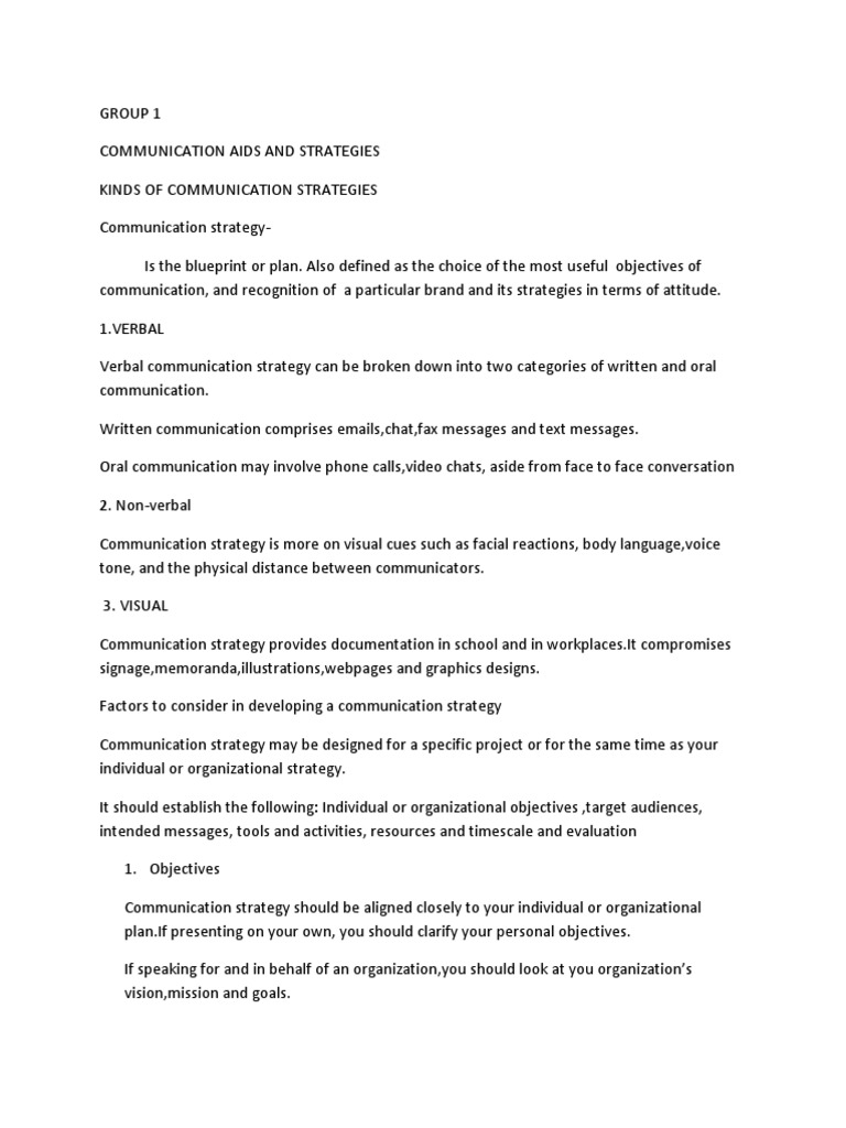 Communication Aids and Strategies Written PDF
