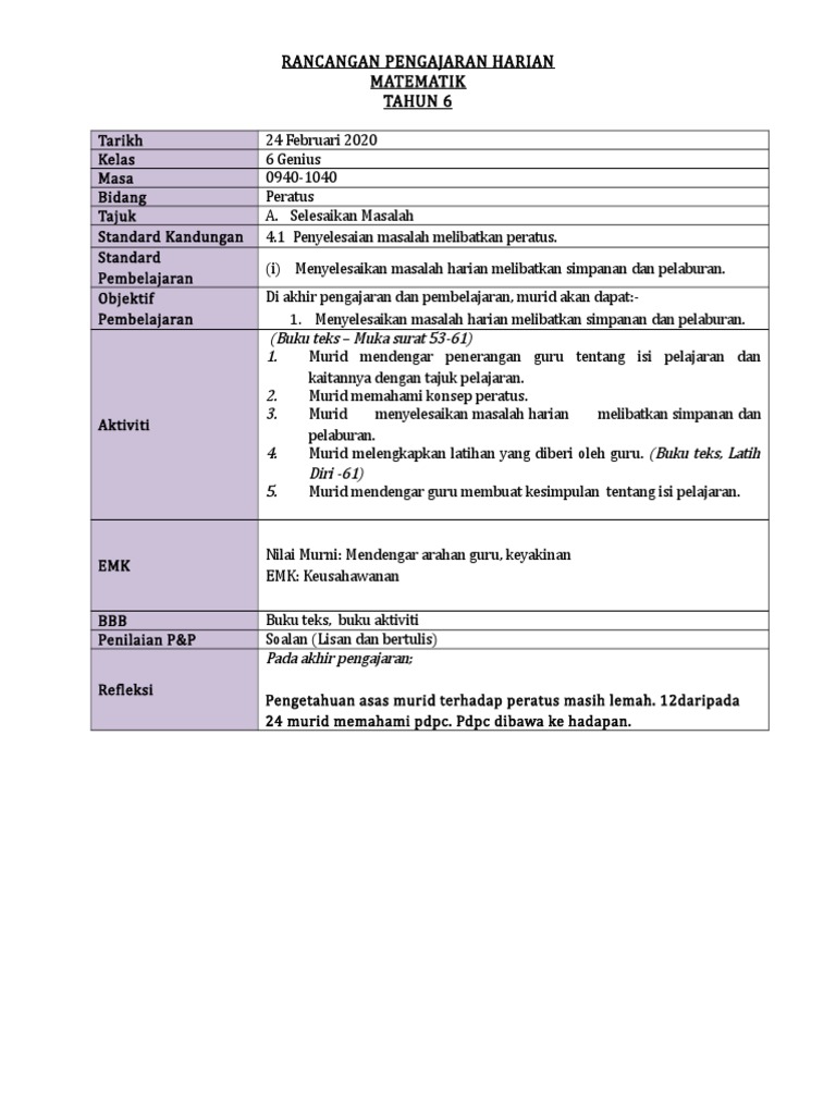 Matematik Tahun 6 Minggu 9 Pdf
