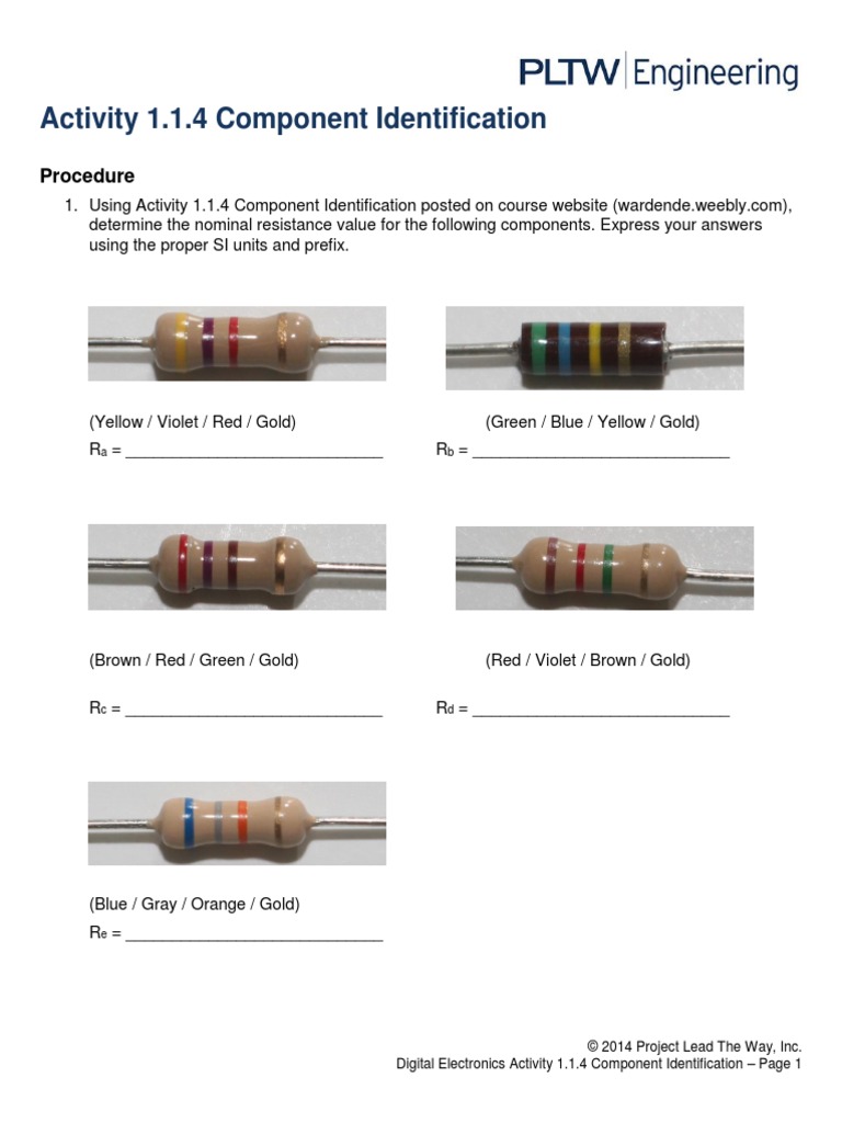 1.1.4.a Component Identification | PDF | Resistor | Electrical Components