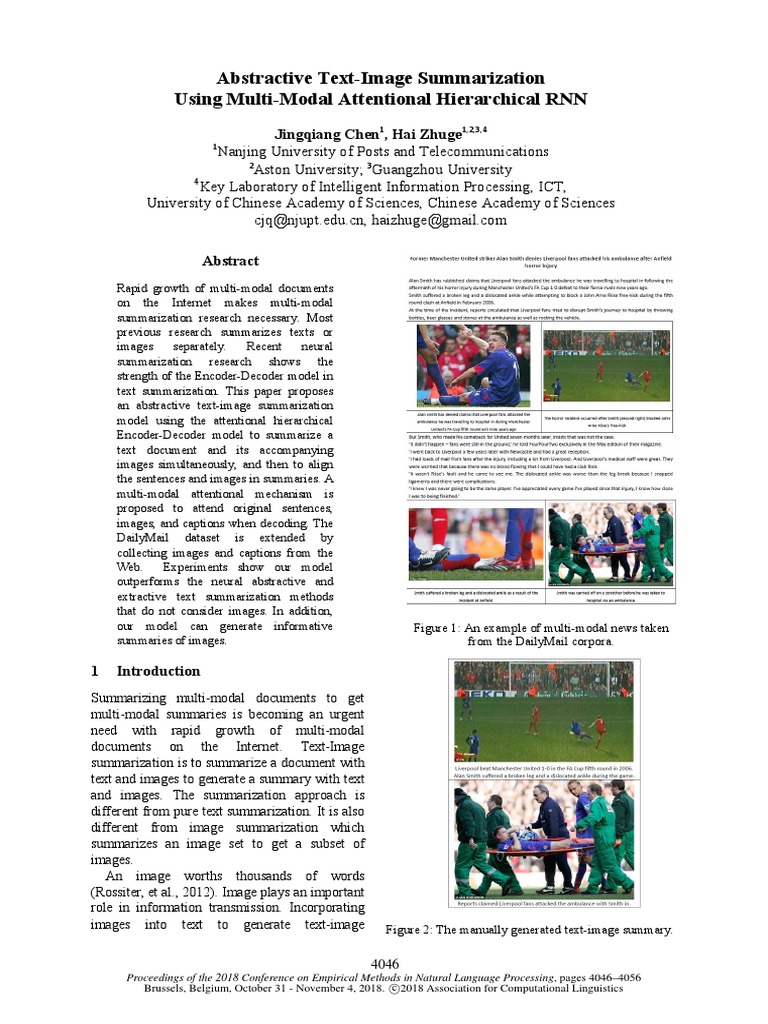 Abstractive Text-Image Summarization Using Multi-Modal RNN | PDF ...