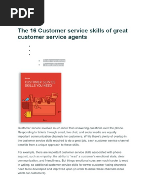 The 16 Customer service skills of great customer service agents
