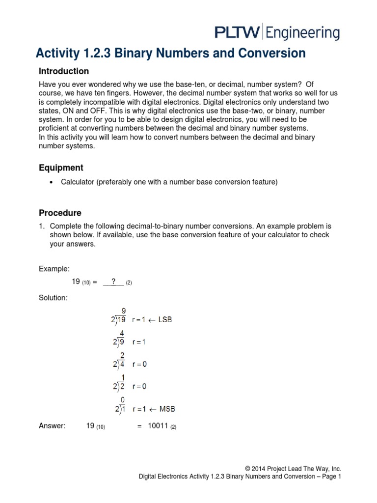 Oscar Ortega Lopez - 1.2.3.a BinaryNumbersConversion | PDF | Encodings ...
