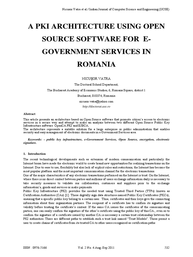 A Pki Architecture Using Open Source Software For PDF | PDF | Public ...