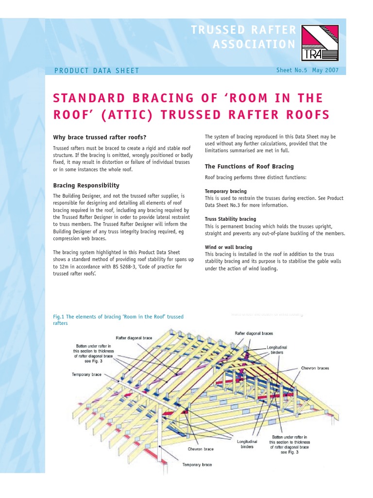 Standard Bracing for Attic Trussed Rafters | PDF | Truss | Roof