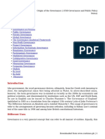 Origin of the Governance _ (CSS Governance and Public Policy Notes)