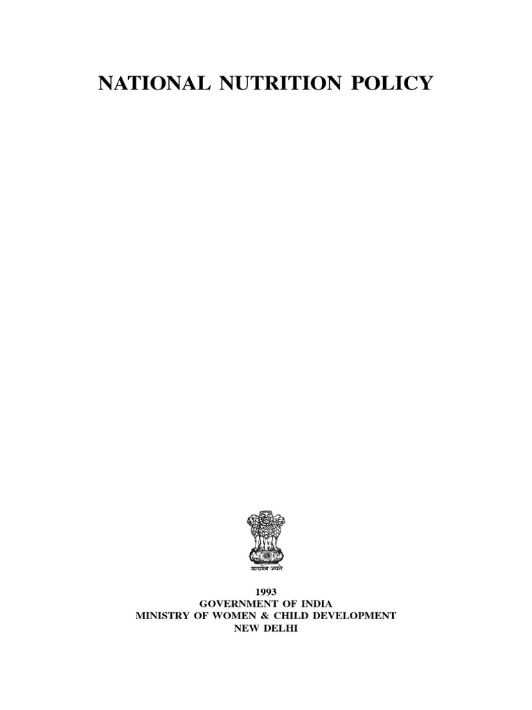 National Nutrition Policy India Pdf