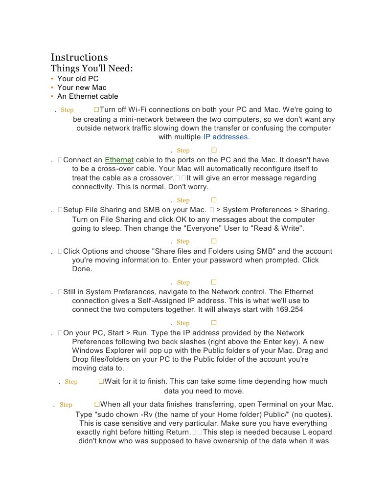 A StepbyStep Guide to Transferring Files from a PC to a Mac Using an