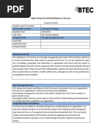 Unit 32 Business Strategy Assignment 