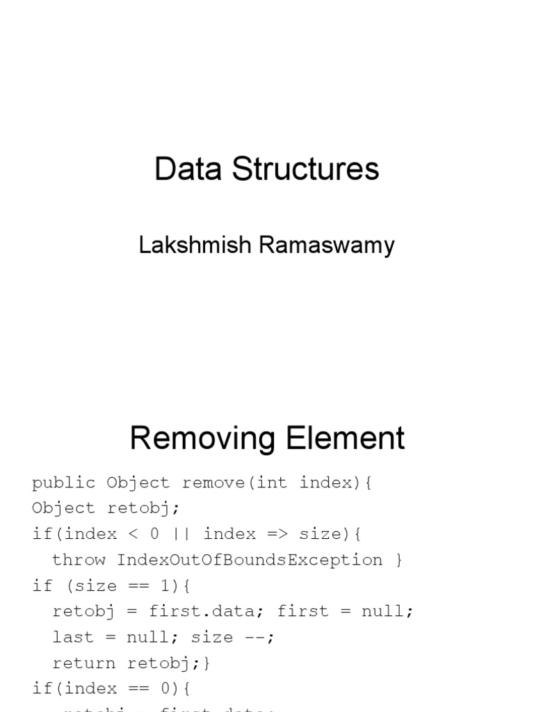 Data Structures: Lakshmish Ramaswamy | PDF | Queue (Abstract Data Type ...