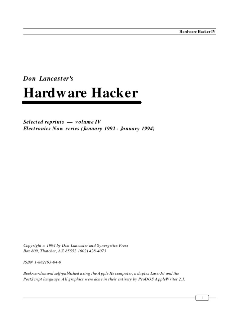 Hardware Hacker IV PDF PDF
