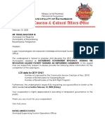Letter For The Departments For Anual Report