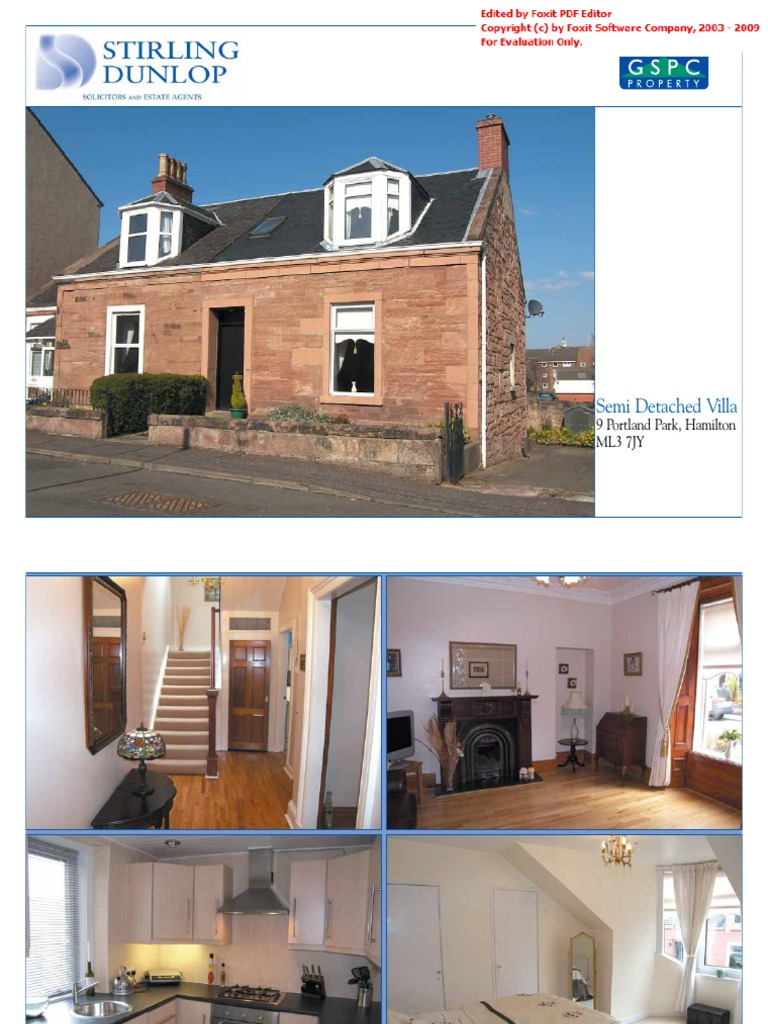 Semi Detached Villa 9 Portland Park, Hamilton Ml3 7jy PDF Kitchen