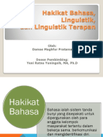 Hakikat Bahasa, Linguistik, dan Linguistik Terapan