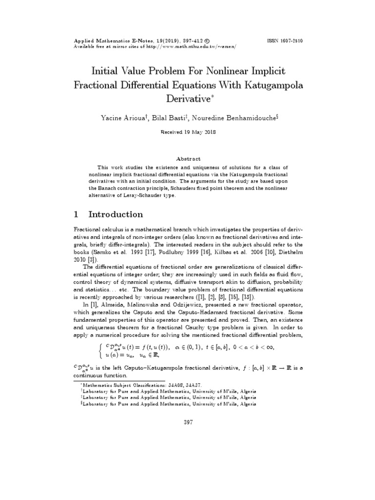 Initial Value Problem For Nonlinear Impl | PDF