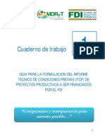 GUIA PARA LA FORMULACION DEL INFORME TECNICO DE CONDICIONES PREVIAS (ITCP) DE PROYECTOS PRODUCTIVOS A SER FINANCIADOS POR EL FDI