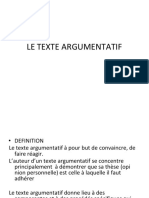 Le Texte Argumentatif PDF