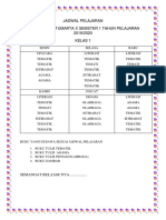 JADWAL PELAJARAN Kelas 1