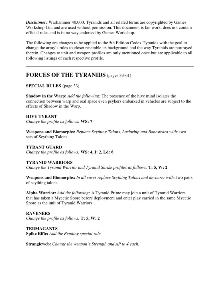 Codex Tyranids Fluffy and Balanced | PDF | Leisure | Nature